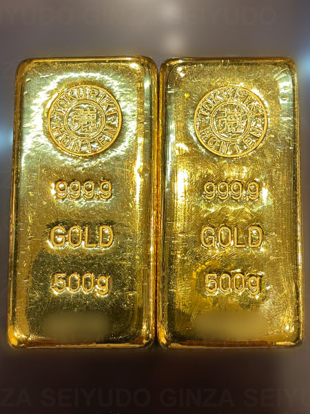徳力本店の500gインゴット2本を小分け加工 実績写真